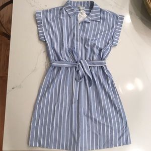 Neiman Marcus Striped Shirt Dress NWT